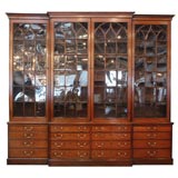 VERY IMPOSING LATE 18TH CENTURY LIBRARY BREAKFRONT  BOOKCASE