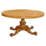 Antique Burr maple oval center table