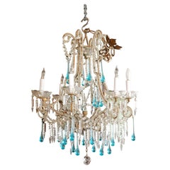 Stunning Six Arm Crystal 
Beaded Chandelier
