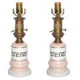French porcelaine pair of lamps