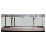 ALUMINUM & GLASS LIGHTED DISPLAY CONSOLE CREDENZA