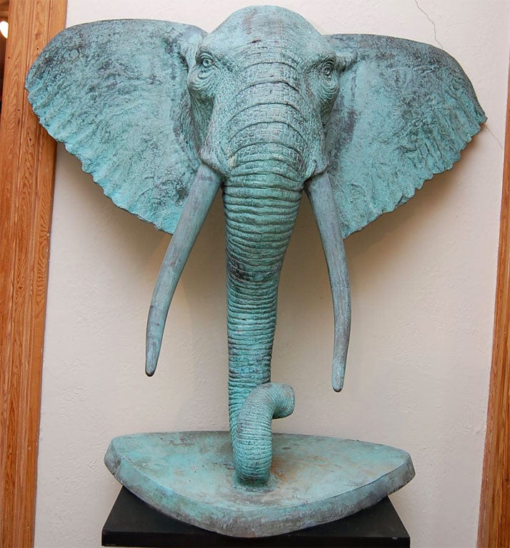 PAIR OF BRONZE ELEPHANT SCULPTURE/ TABLE BASE
