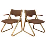 PAIR OF BRASS
WOOD UPHOLSTERED CHAIRS PAIR OF BRASS
WOOD UPHOLSTERED CHAIRS