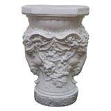 Vintage WHITE CERAMIC SCULPTURAL GARDEN STOOL