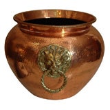 19th Century Hammered Copper Jardiniere