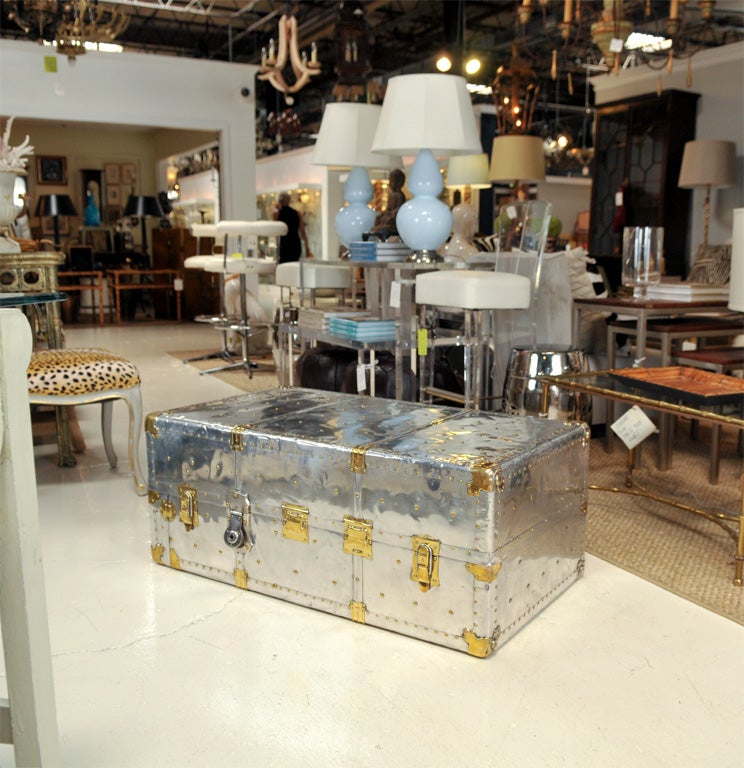 Polished Steel Steam Liner Trunk