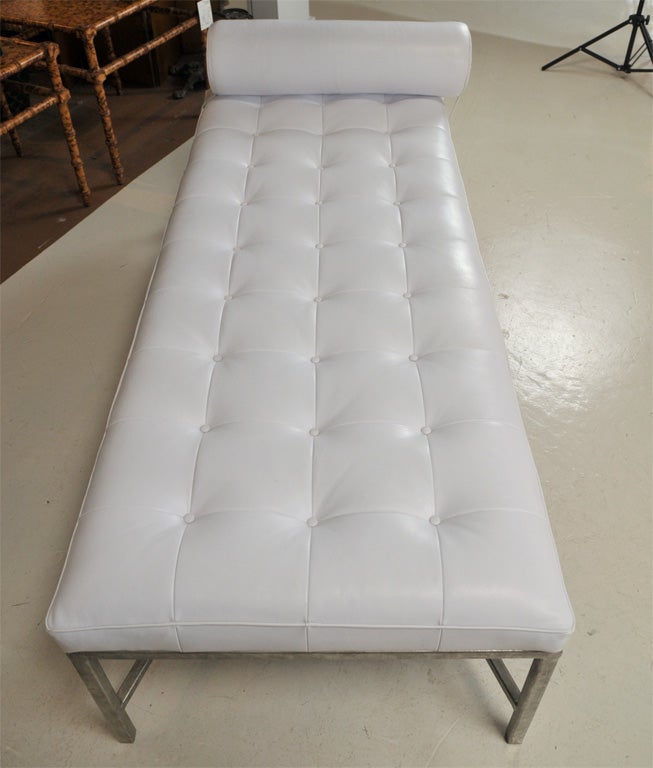 White Tufted Leather Daybed 4