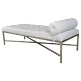 White Tufted Leather Daybed