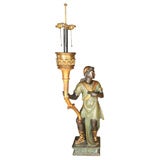 Antique Gladiator Lamp on Stand