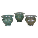 TEN Loetz Art Glass Shades Turquoise Gold plus ONE