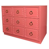 Dorothy Draper Chest of Drawers Dresser CORAL LAQUER