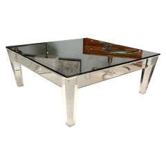 A Fine Lucite and smoked glass low table