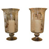 Antique Pair of Wheat Patterned Hurricanes