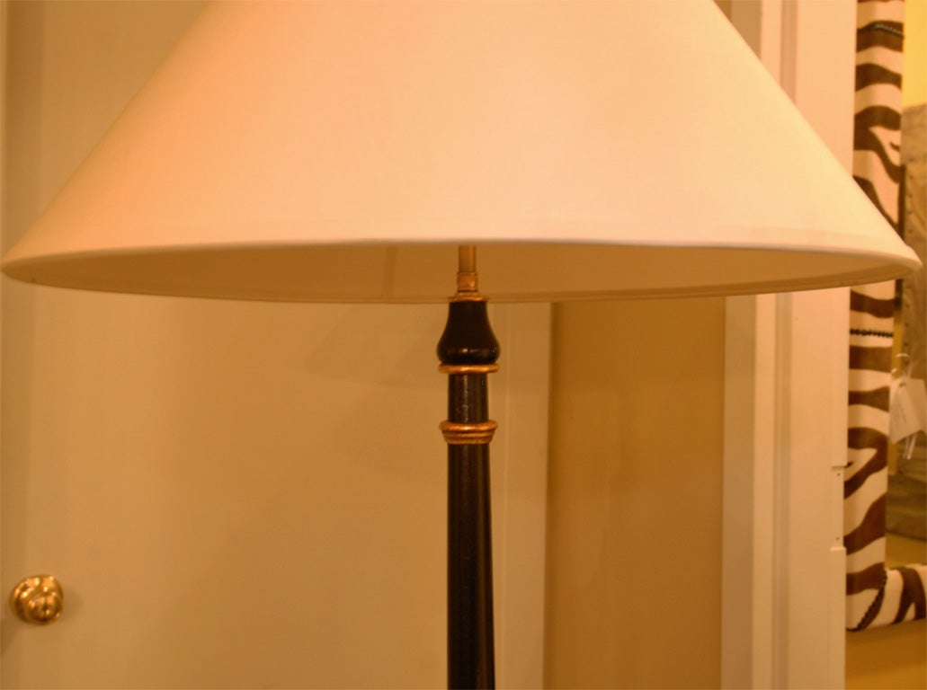 English Hand-Painted Lacquer Floor Lamp For Sale