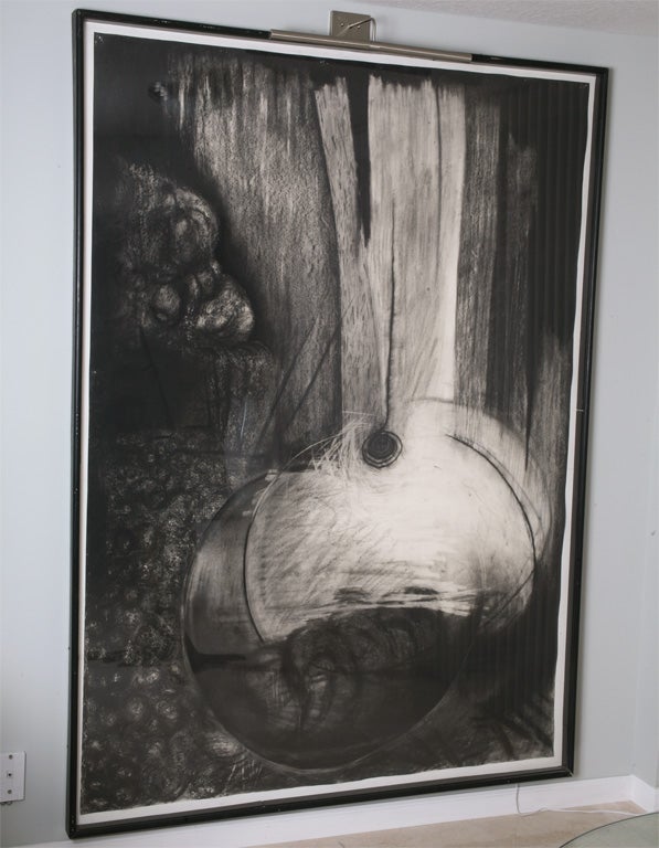 In My Father's Room charcoal by Paloma Cernuda.
Featured in the Skowhegan School of Art Catalogue. 
Signed, labeled and dated at back.