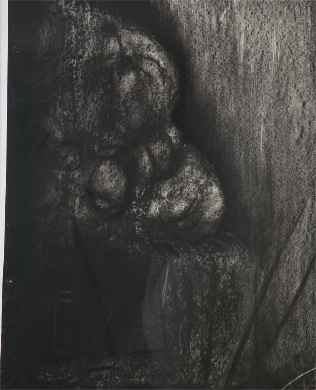 Large-Scale Charcoal by Paloma Cernuda In Excellent Condition For Sale In Miami, FL