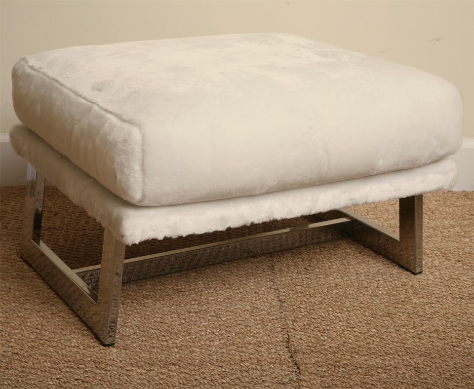 Comfortable Chrome Upholstered Bench