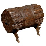 Antique Large  Carved French Log Box