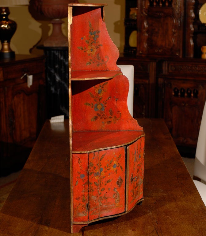 18th Century and Earlier 18th Century Louis XV Chinoiserie Corner Cabinet, circa 1780 For Sale
