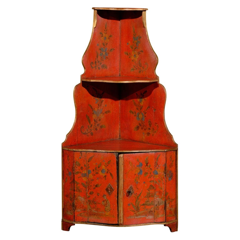 18th Century Louis XV Chinoiserie Corner Cabinet, circa 1780 For Sale