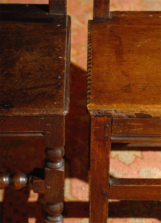 Three Individual 18th C. Carved Oak Chairs, Darbyshire England 5