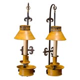 Pair of French 19th Century Tole Lamps