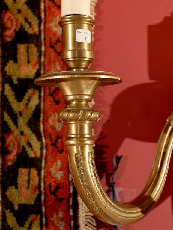 Ormolu Pair of gilt bronze sconces For Sale