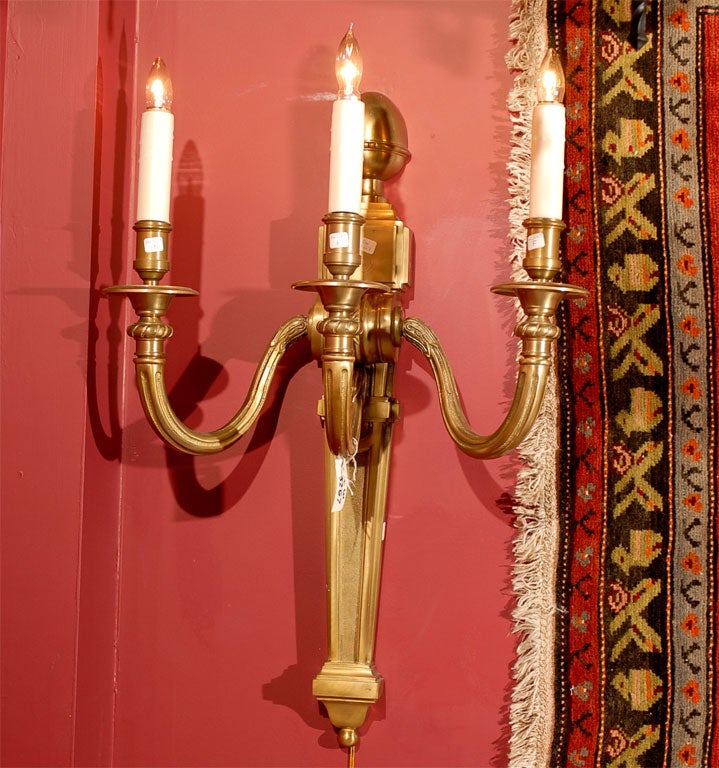 Pair of gilt bronze sconces For Sale 1