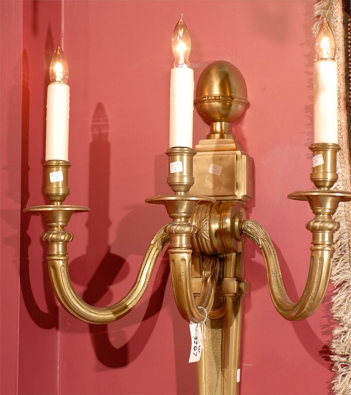 Pair of gilt bronze sconces For Sale 3