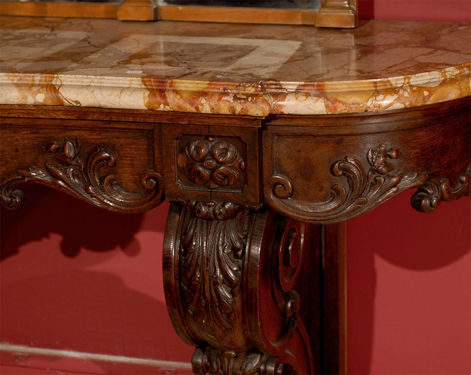 Fine carved wood console In Excellent Condition For Sale In Atlanta, GA