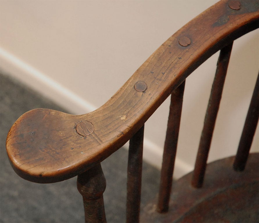 18th Century and Earlier EARLY 18THC WINDSOR LOW BACK CHAIR