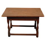 19THC BROWN PAINTED TAVERN TABLE  FROM NEW ENGLAND