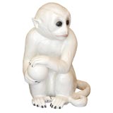 Vintage Italian Glazed Ceramic Monkey