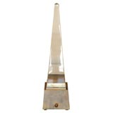Brass and Lucite Obelisk Table Lamp