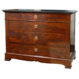 Early 19th Century Empire Mahogany Commode with Marble Top