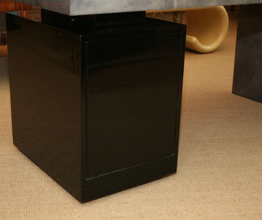 An Italian Lacquered Parchment Desk by Luigi Caccia Dominioni.