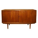 Short Teak Sideboard with 2 Sliding Doors