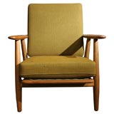 Oak Cigar-Arm Lounge Chair by Hans Wegner