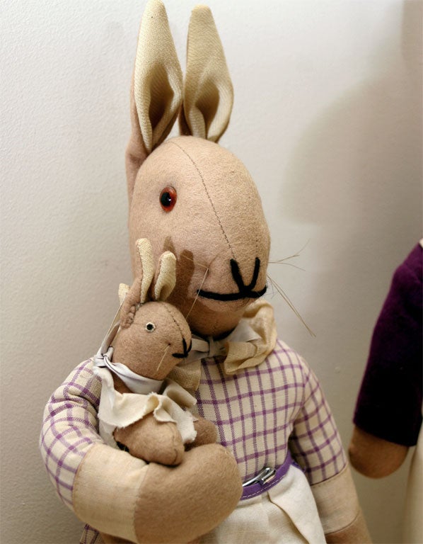 Pair of Handmade Woolen Rabbits. 1