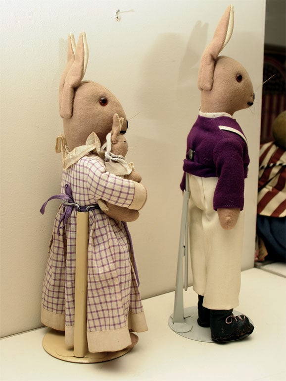 Pair of Handmade Woolen Rabbits. 3