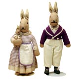 Pair of Handmade Woolen Rabbits.