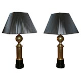 Pair of Large-Scale "Newel Post" Lamps
