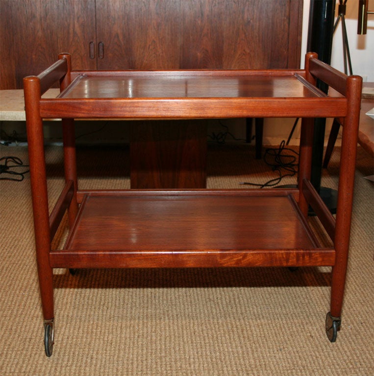 teak serving cart