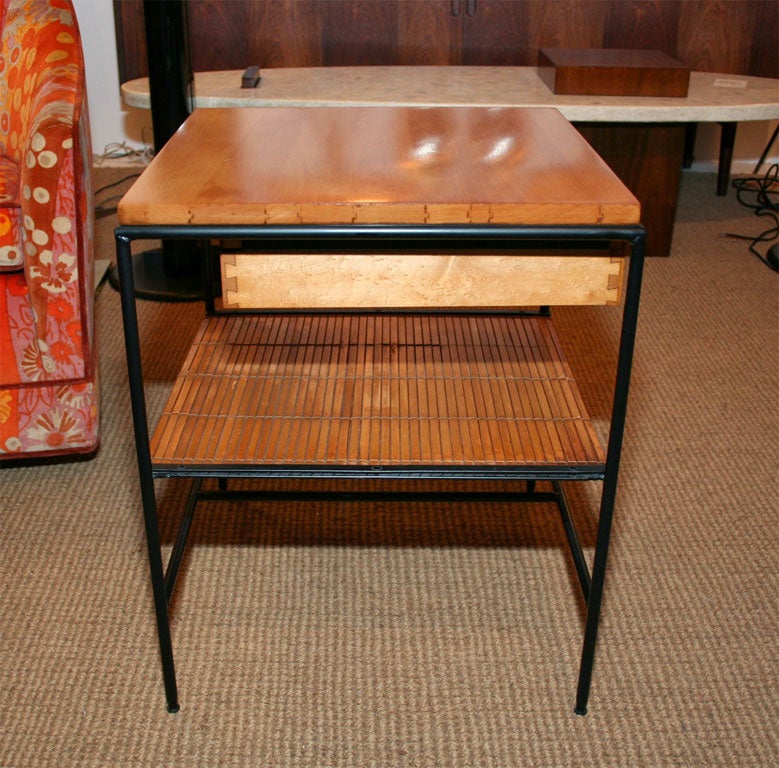 Mid-20th Century American Wrought Iron Frame 'Planner Group' Nightstands by Paul McCobb For Sale