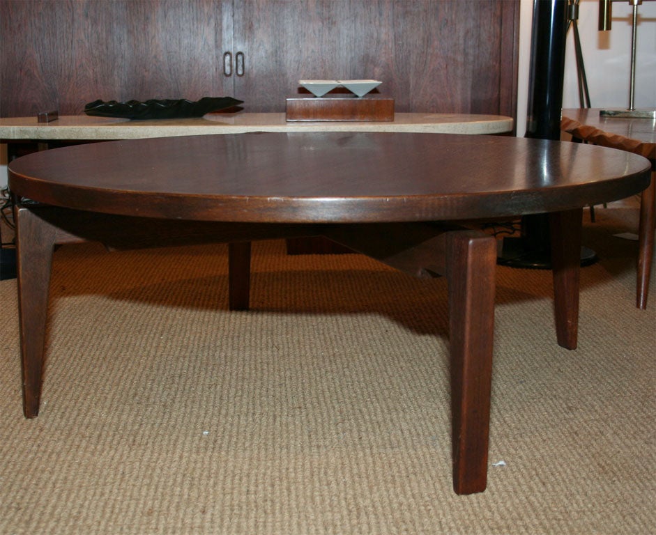 Lazy Susan Rotating  Walnut Cocktail Table by Jens Risom