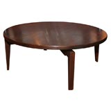 Vintage Lazy Susan Rotating  Walnut Cocktail Table by Jens Risom