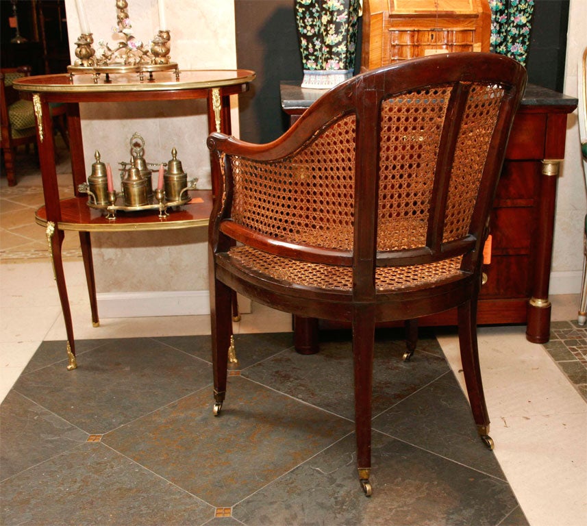 18th Century and Earlier George III Mahogany Caned Arm Chair