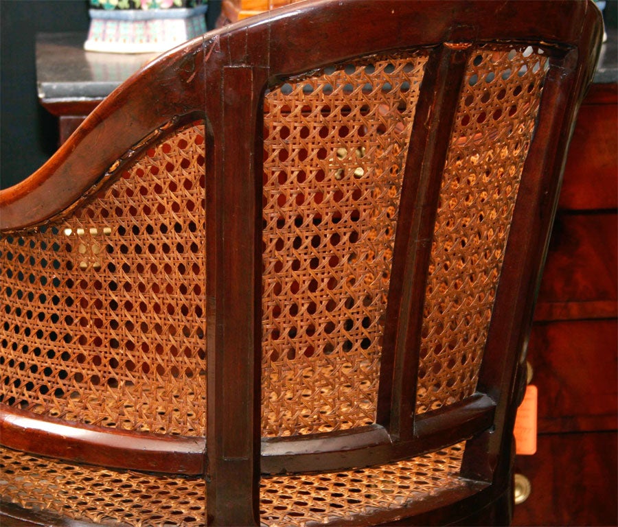 George III Mahogany Caned Arm Chair 1