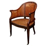 George III Mahogany Caned Arm Chair