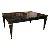 Mid-Century Ebonized Low Table with Gilt Accents by Baker